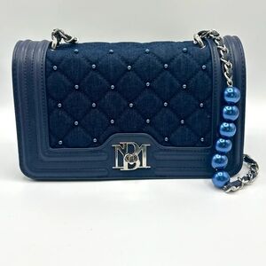 Badgley Mischka Blue Denim Hand / Crossbody Bag. NWT